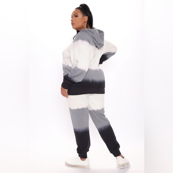 Black & Grey Tie Dye Sweatsuit - Picture 3 of 4